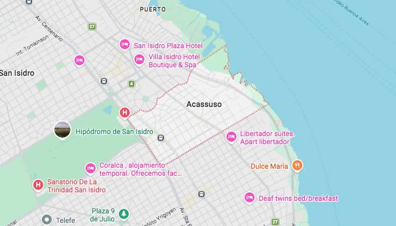 Mapa de calles de Acassuso - Partido San Isidro