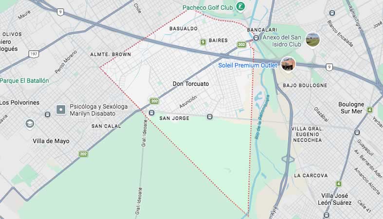 Mapa de calles de Don Torcuato - Partido Tigre