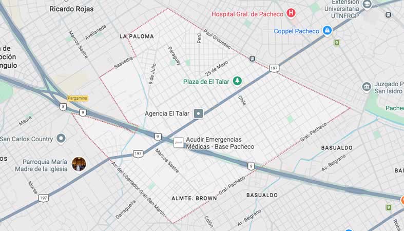 Mapa de calles de El Talar - Partido Tigre