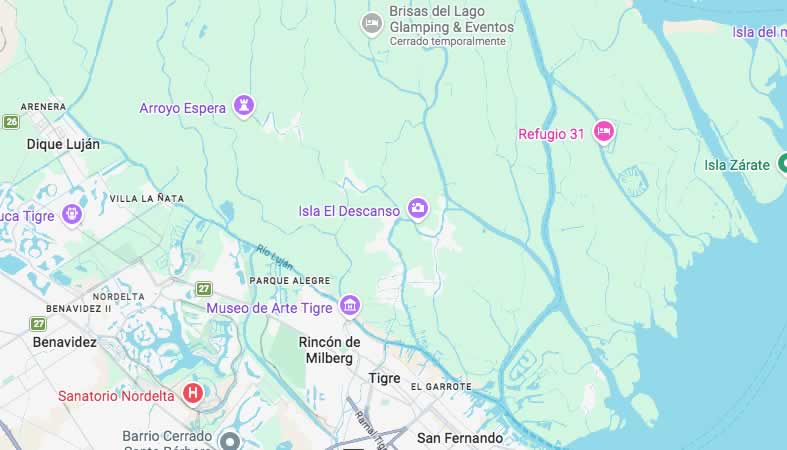 Mapa de calles de Islas - Partido Tigre