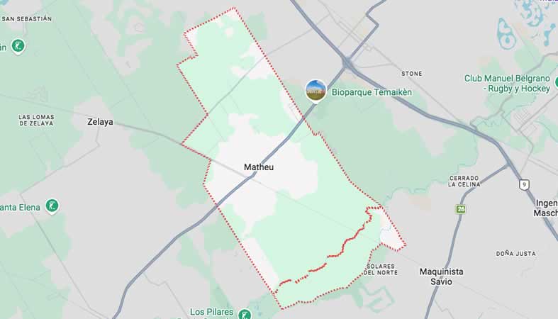 Mapa de calles de Matheu - Partido Escobar