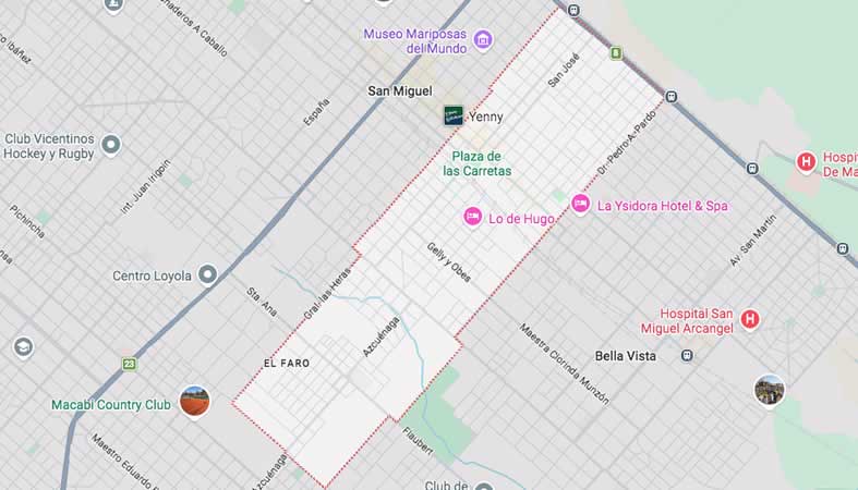 Mapa de calles de Muñiz - Partido San Miguel