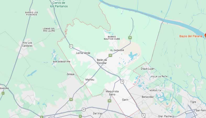Mapa de calles del partido Escobar