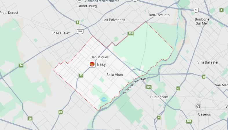 Mapa de calles del partido San Miguel