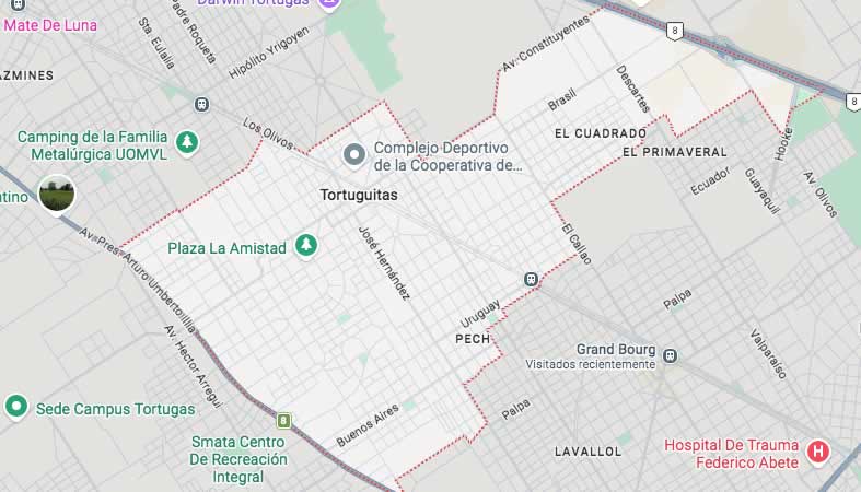 Mapa de calles de Tortuguitas - partido Malvinas Argentinas