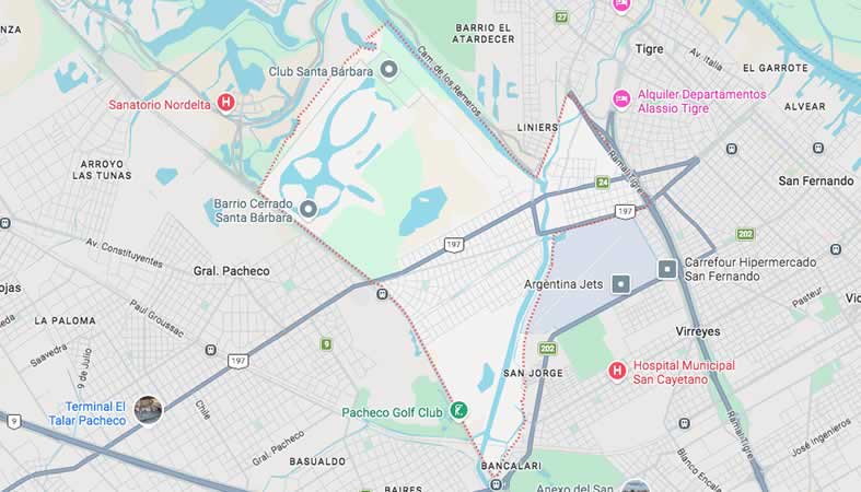 Mapa de calles de Troncos del Talar - Partido Tigre