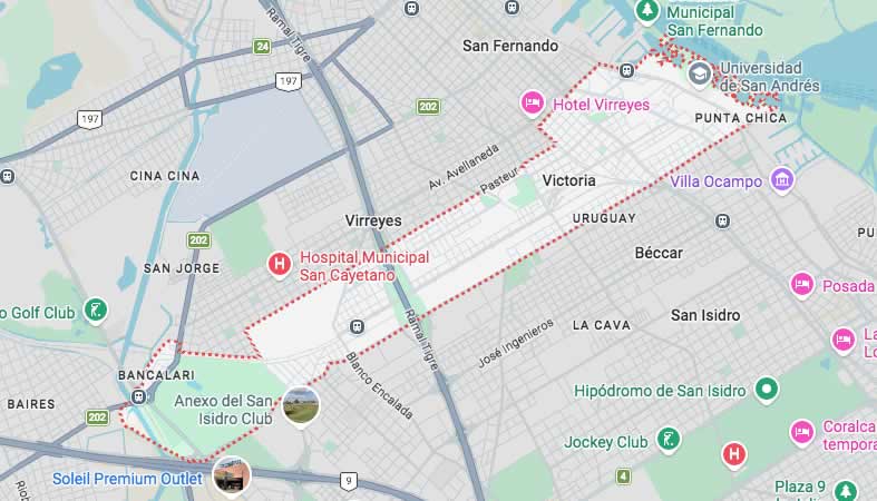 Mapa de calles de Victoria - Partido San Fernando