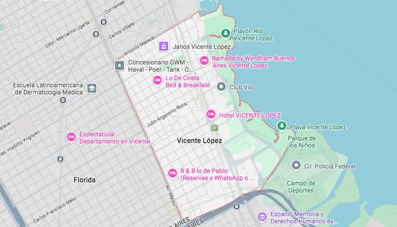 Mapa de calles de Vicente López - Partido Vicente López