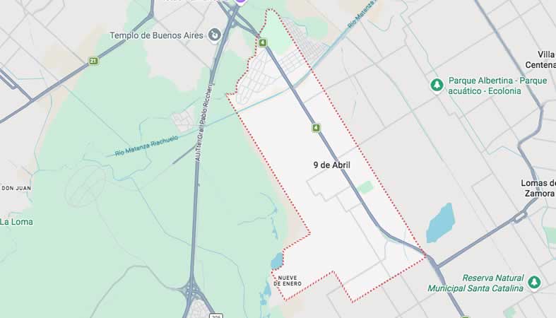 Mapa de calles de 9 de Abril - Esteban Echeverría