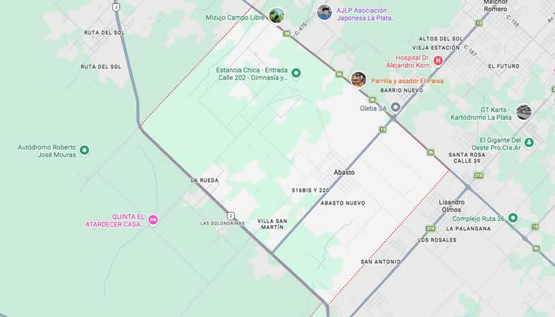Mapa de calles de Abasto - La Plata