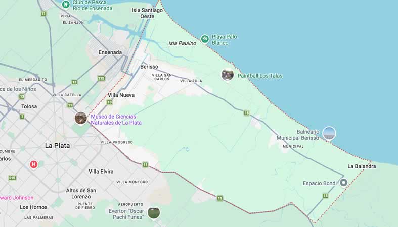 Mapa de calles del partido Berisso