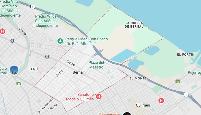 Mapa de calles de Bernal - Partido Quilmes