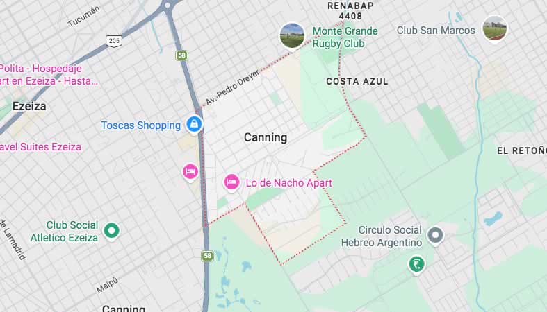 Mapa de calles de Canning - Esteban Echeverría