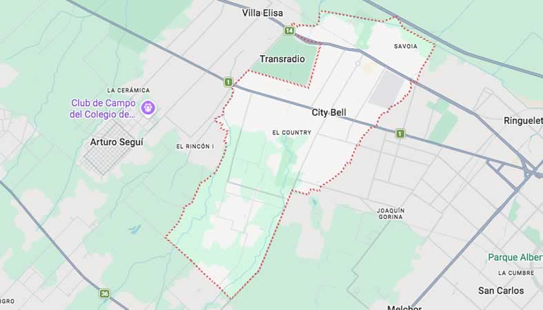 Mapa de calles de City Bell - La Plata