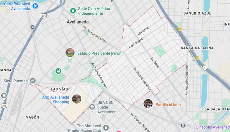 Mapa de calles de Crucesita - Avellaneda