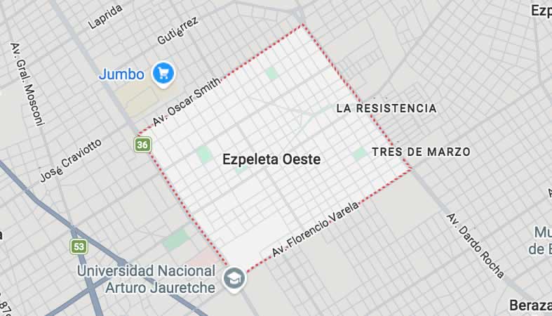 Mapa de calles de Ezpeleta Oeste - Partido Quilmes