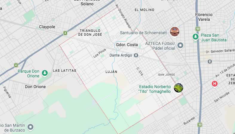 Mapa de calles de Gobernador Costa - partido Florencio Varela