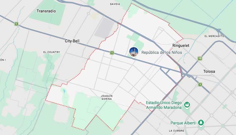 Mapa de calles de Gonnet - La Plata