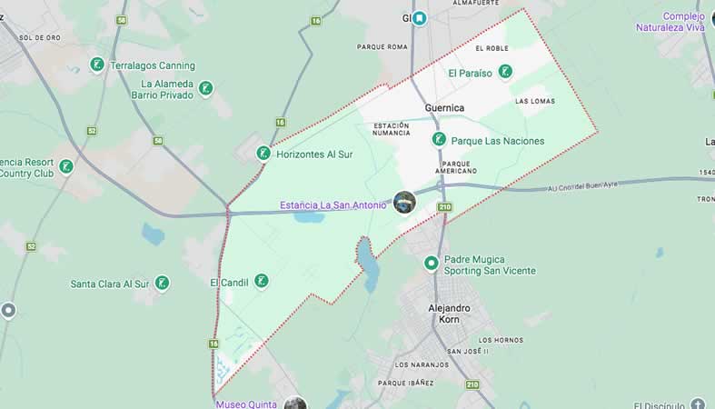 Mapa de calles de Guernica - Partido Presidente Perón