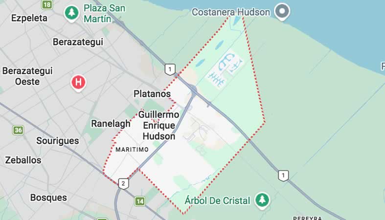 Mapa de calles de Hudson - partido Berazategui