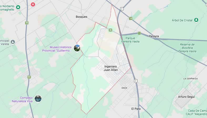Mapa de calles de Ingeniero Juan Allan - partido Florencio Varela