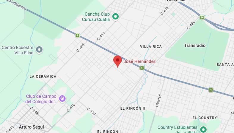 Mapa de calles de José Hernández - La Plata