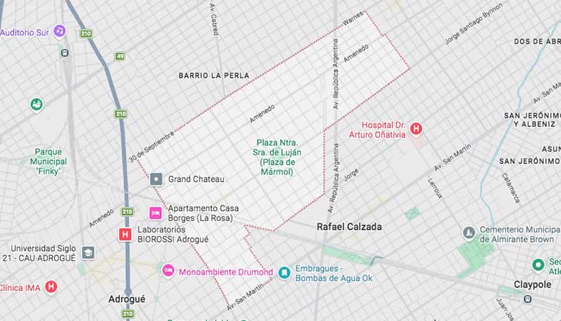 Mapa de calles de la localidad de José Mármol, Almirante Brown