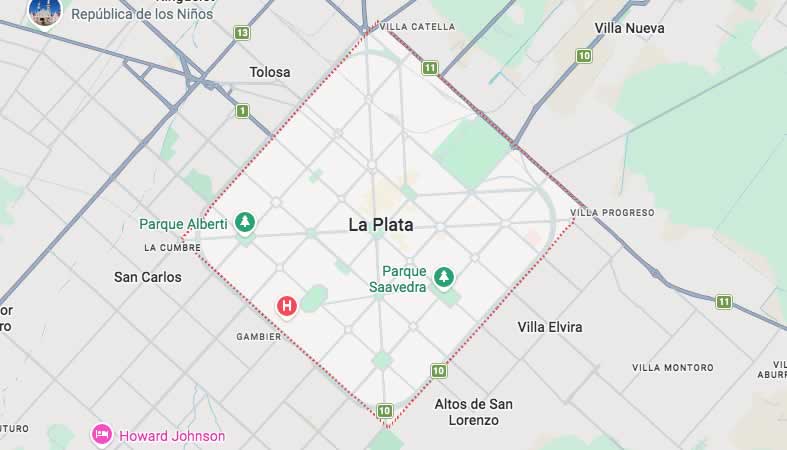 Mapa de calles de la ciudad La Plata - partido La Plata