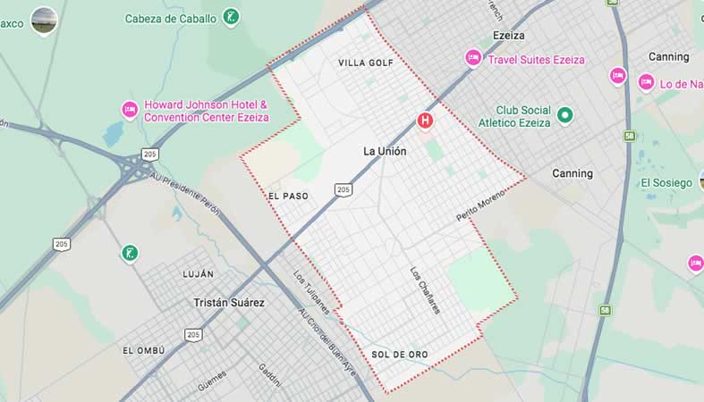 Mapa de calles de La Unión - Partido Ezeiza