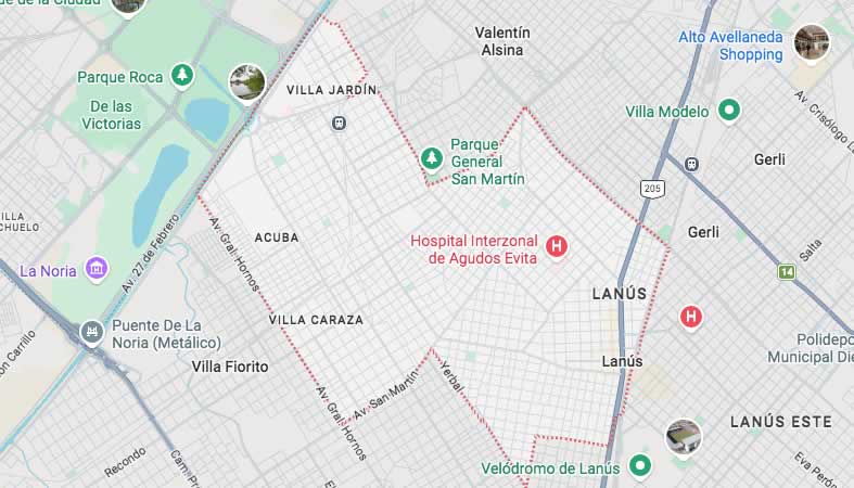 Mapa de calles de Lanús Oeste - Partido Lanús