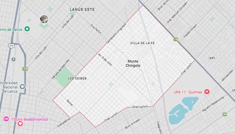 Mapa de calles de Monte Chingolo - Partido Lanús