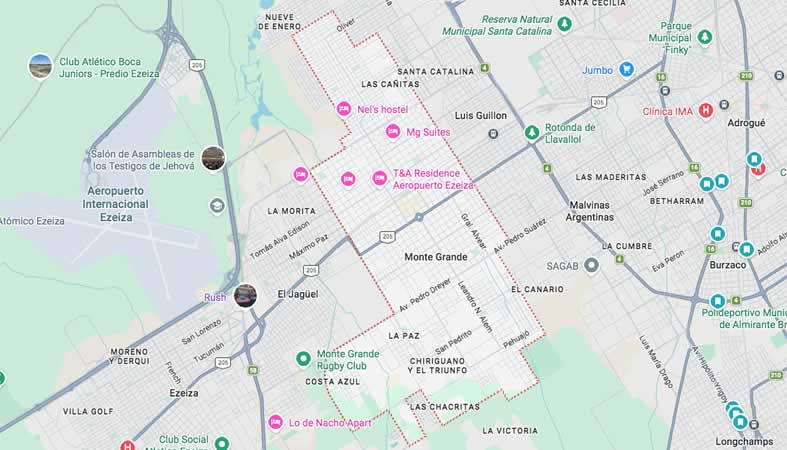 Mapa de calles de Monte Grande - Esteban Echeverría