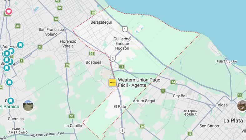 Mapa de calles del partido Berazategui