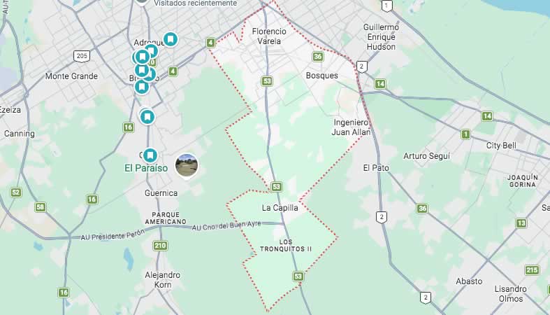 Mapa de calles de Florencio Varela - partido Florencio Varela
