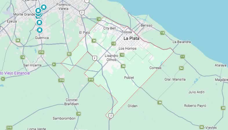 Mapa de calles del partido La Plata