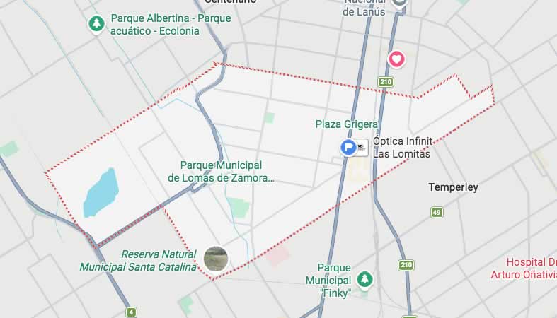 Mapa de calles del partido Lomas de Zamora