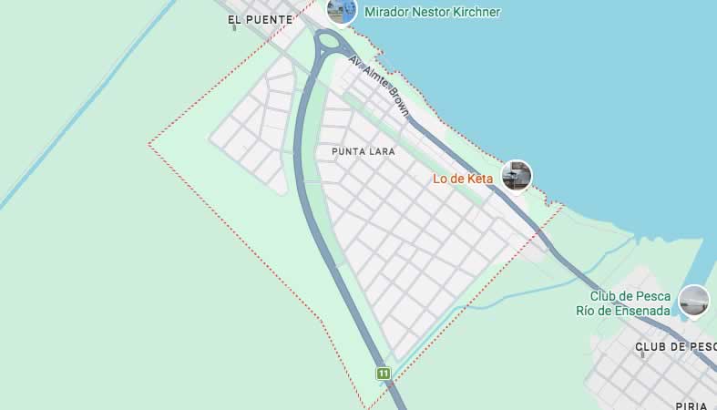 Mapa de calles de Punta Lara - partido Ensenada