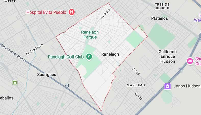Mapa de calles de Ranelagh - partido Berazategui
