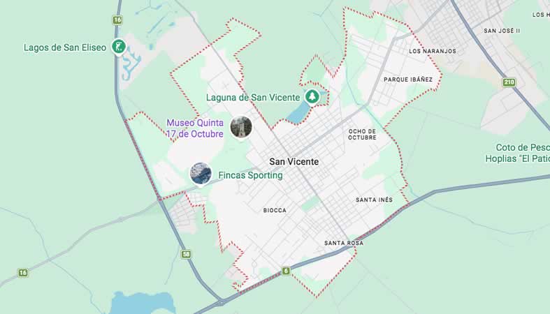 Mapa de calles de San Vicente - San Vicente