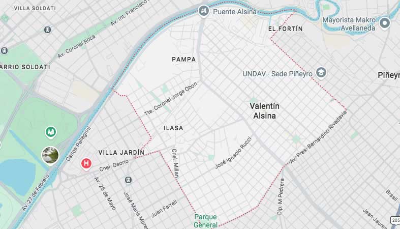 Mapa de calles de Valentín Alsina - Partido Lanús