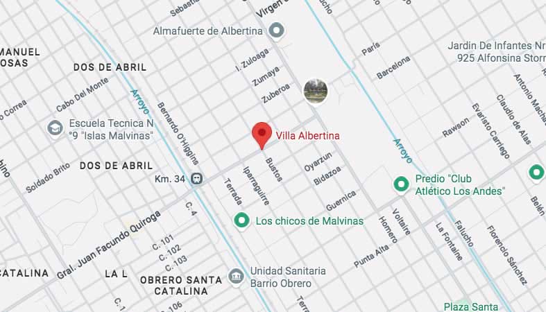 Mapa de calles de Villa Albertina - Lomas de Zamora