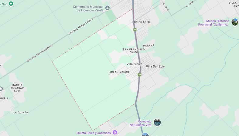 Mapa de calles de Villa Brown - partido Florencio Varela