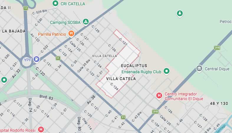 Mapa de calles de Villa Catella - partido Ensenada