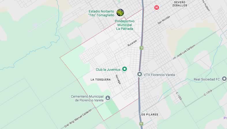 Mapa de calles de Villa Santa Rosa - partido Florencio Varela