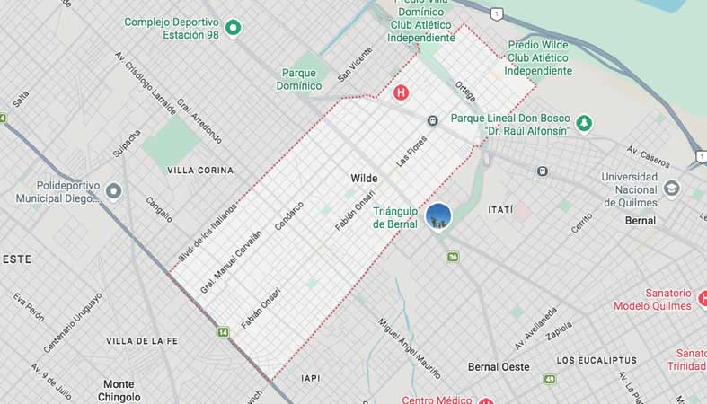 Mapa de calles de Wilde - Avellaneda