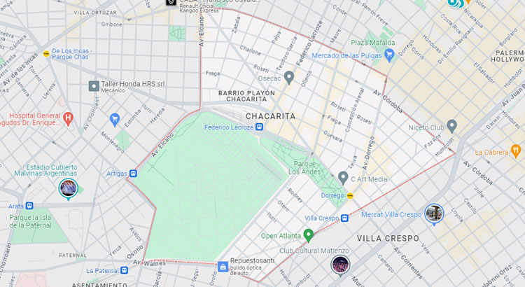 Mapa del barrio Chacarita