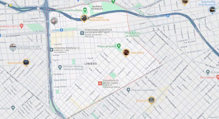 Mapa del barrio Liniers