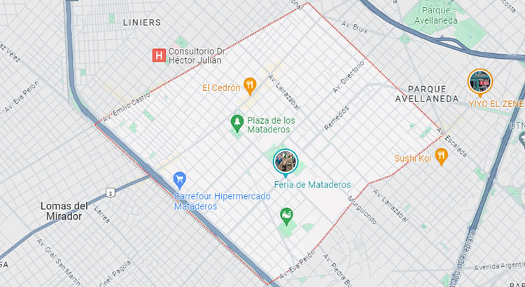 Mapa del barrio Mataderos