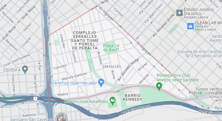 Mapa del barrio Versalles