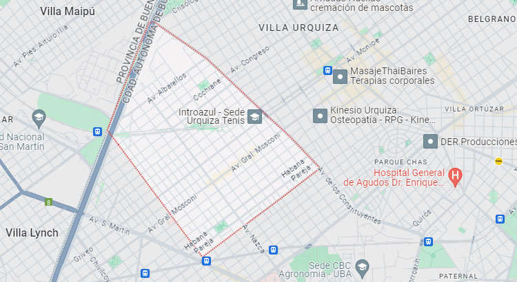 Mapa del barrio Villa Pueyrredón